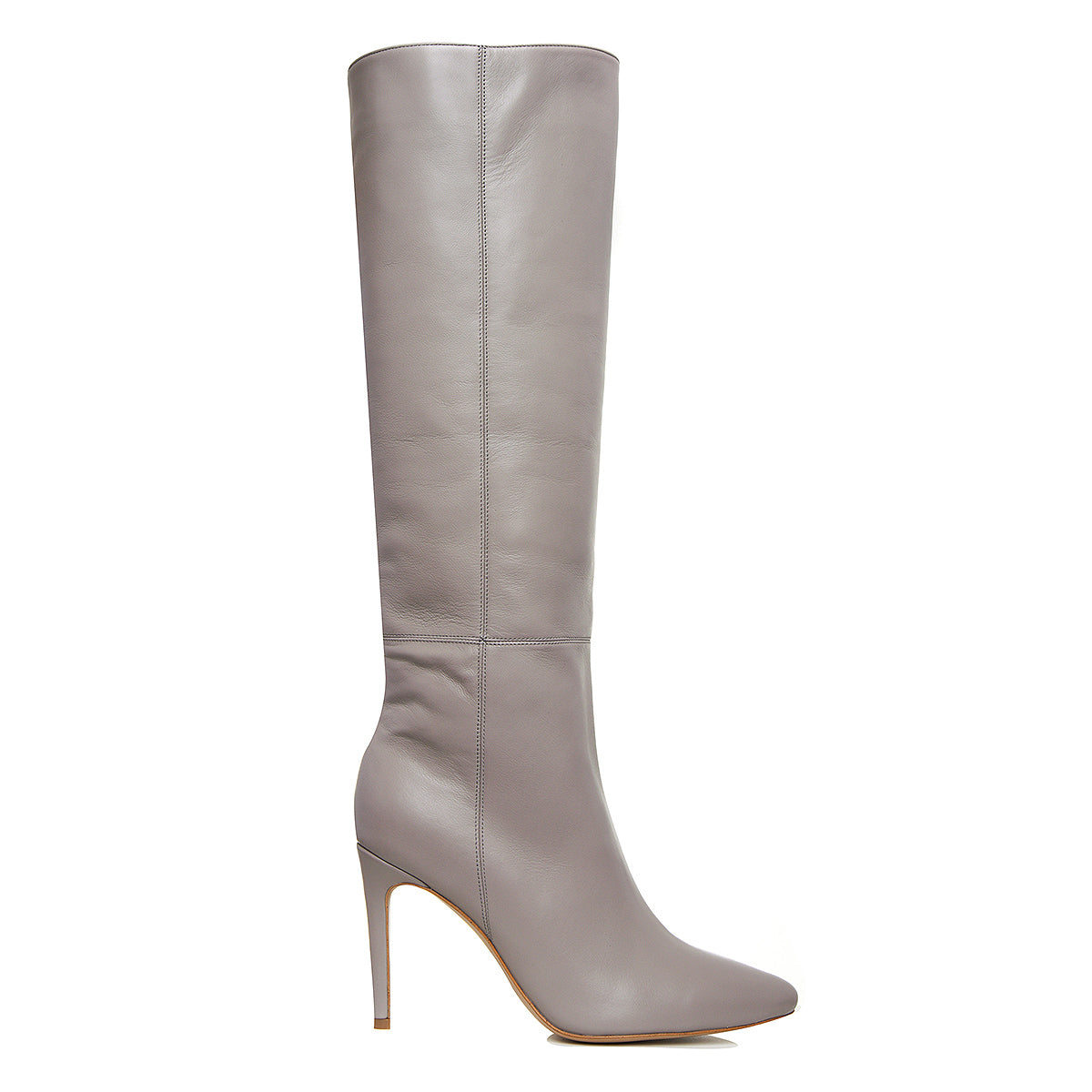grey leather dress boots Milla Grey Leather Boots, Under Knee