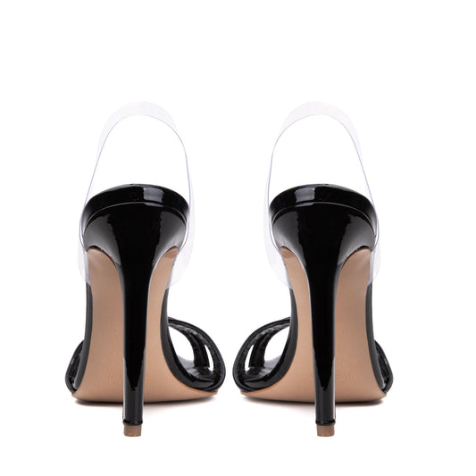 Thea Black Patent Leather Sandals