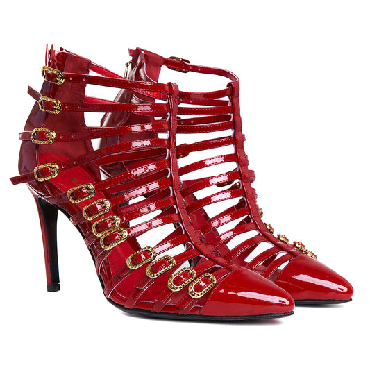 SO PUNK Red Patent Leather Booties