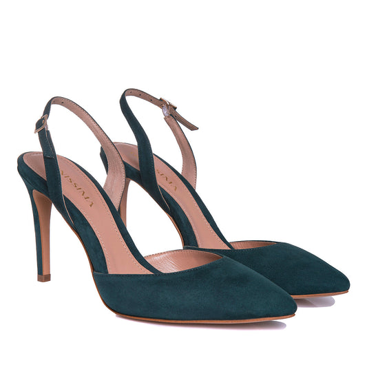 Alice Forest Green Suede Slingback